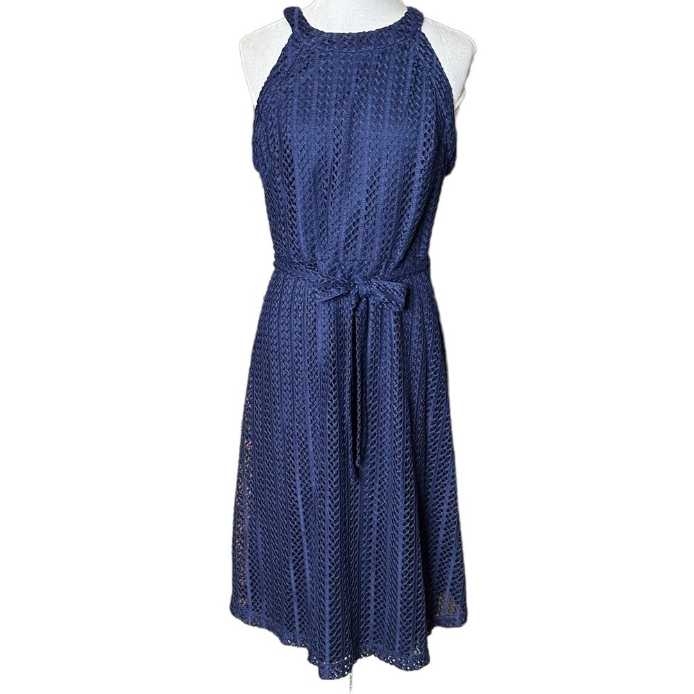 NWT Karl Lagerfeld Navy Blue Sleeveless Dress. Size 8